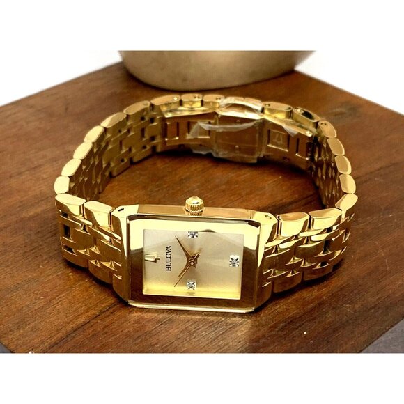 Bulova Women’s Watch 97P140 Quartz Diamond Dial Gold Tone Stainless Steel main image 12